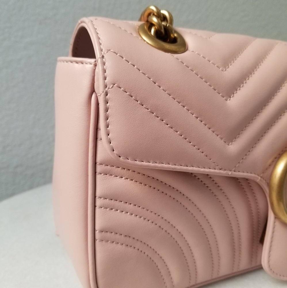 NWT Gucci marmont matelasse flap bag pink - Picture 2 of 8